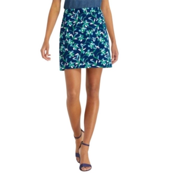 Draper James Graceland Cotton Blue Floral A Line Mini Skirt - Picture 2 of 9
